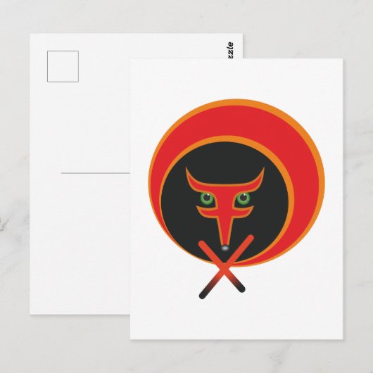 人生のキツネ – 赤。 ポストカード (正面/裏面)