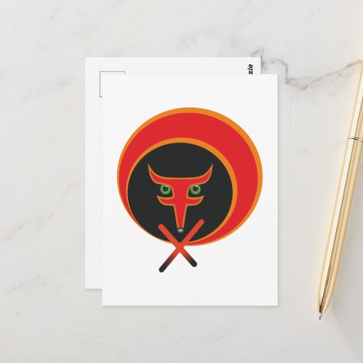 人生のキツネ – 赤。 ポストカード (正面/裏面インサイチュ)