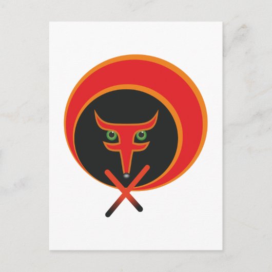 人生のキツネ – 赤。 ポストカード (正面)