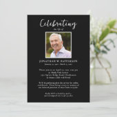 人生のクラシックな祝いの写真とオリジナルの詩 招待状 (スタンド正面)