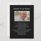 人生のクラシックな祝い写真 カスタム詩 招待状 (裏面)