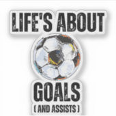 人生のゴールとアシストおもしろいサッカー シール (正面)