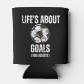 人生のゴールとアシストおもしろいサッカー 缶クーラー (裏面)