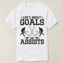 人生のゴールとアシストHockey おもしろい lover Tシャツ
