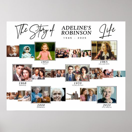 人生のストーリー - タイムライン ポスター 葬儀 思い出 (正面)