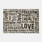 人生のスピリット肯定BLACK +あなたのバックガー。 ドアマット (正面)