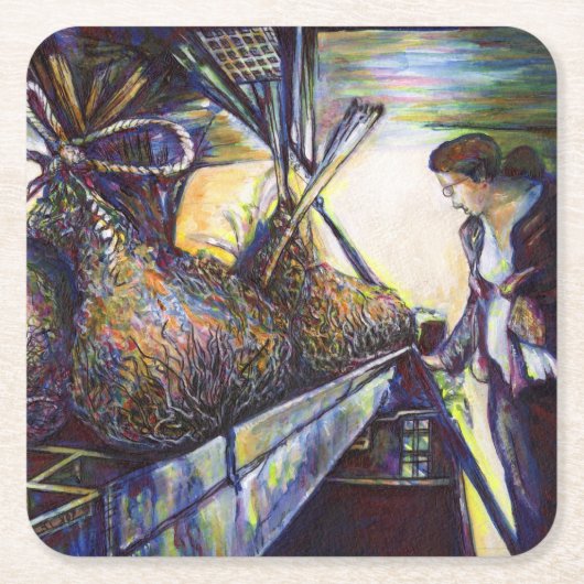 人生のハードルの運命 スクエアペーパーコースター (正面)