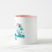 人生のビーチサーファーおもしろいガール引用文パーソナライズ マグカップ (中央)