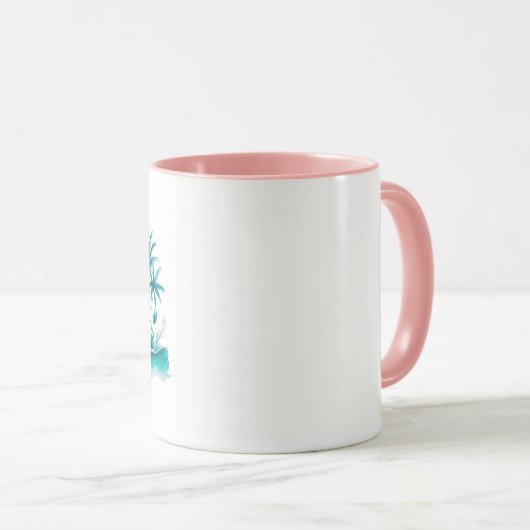 人生のビーチサーファーおもしろいガール引用文パーソナライズ マグカップ (正面右)