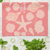 人生のビーチピンクの季節 キッチンタオル (折り畳み)