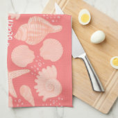 人生のビーチピンクの季節 キッチンタオル (四つ折り)