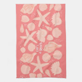 人生のビーチピンクの季節 キッチンタオル (縦)