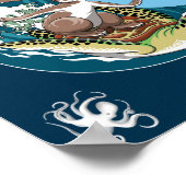 人生のビーチ – ウサギと亀のサーフィン ポスター (角)