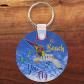人生のビーチ – 青空 キーホルダー (正面)