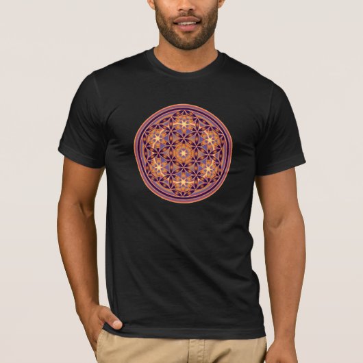 人生のボタンのスタイル02の花 Tシャツ (正面)