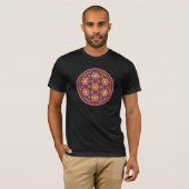 人生のボタンのスタイル02の花 Tシャツ (正面フル)
