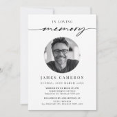 人生のミニマルお祝いの葬儀の写真 招待状 (正面)