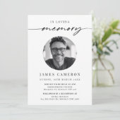 人生のミニマルお祝いの葬儀の写真 招待状 (スタンド正面)