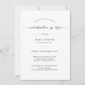 人生のミニマルお祝いの葬儀の写真 招待状 (正面)