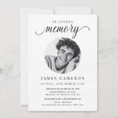 人生のミニマルお祝いの葬儀の写真 招待状 (正面)