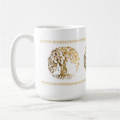 人生のメーンディツリー(金ゴールド) コーヒーマグカップ (左)