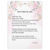 人生のリズム – 希望に満ちた詩 クリップボード (裏面)