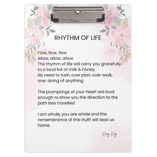 人生のリズム – 希望に満ちた詩 クリップボード (正面)