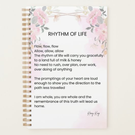 人生のリズム – 希望に満ちた詩 プランナー手帳 (正面)