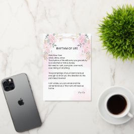 人生のリズム – 希望に満ちた詩 箔グリーティングカード