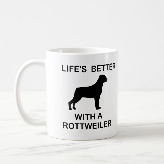 人生のロットワイラー コーヒーマグカップ (左)