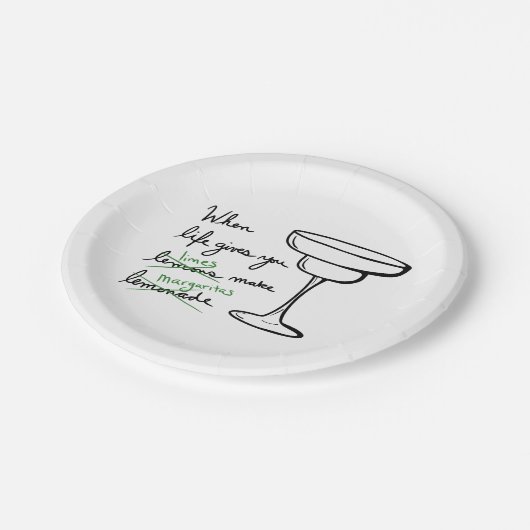 人生の与えレモンがライムを得てマーガリタスに ペーパープレート (アングル)