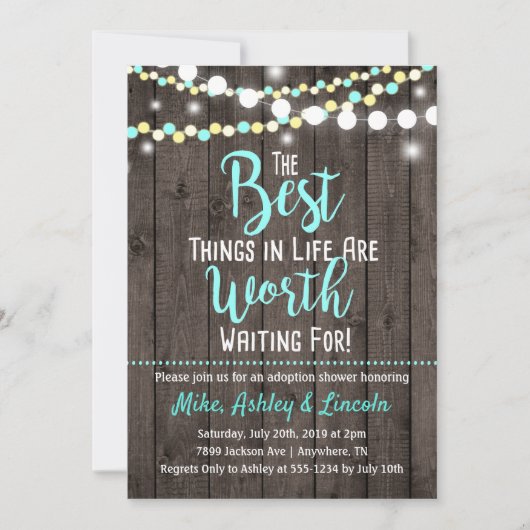 人生の中で最高のの養子招待状 招待状 (正面)