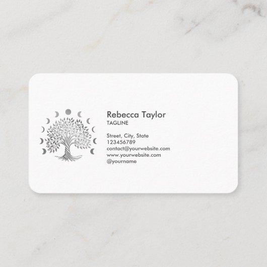 人生の人生のコーチのツリーセラピストヨガムーン相 名刺 (裏面)