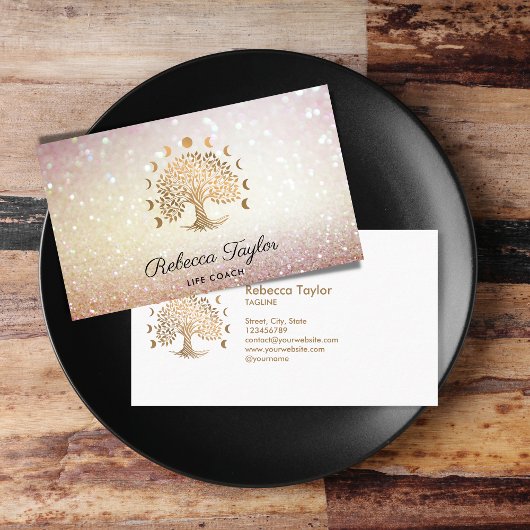 人生の人生のコーチのツリーセラピストヨガムーン相 名刺