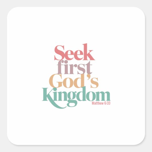 人生の優先課題として神の国に焦点を合わせる スクエアシール (正面)