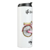 人生の冒険楽しむ自転車と花 タンブラー (回転左)