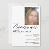 人生の写真お祝い葬儀メモリアル 招待状 (正面)