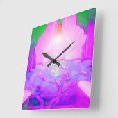 人生の創造力の木 スクエア壁時計 (傾斜)