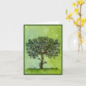人生の励ましのツリー折り畳まれたグリーティングカード カード (黄色い花)
