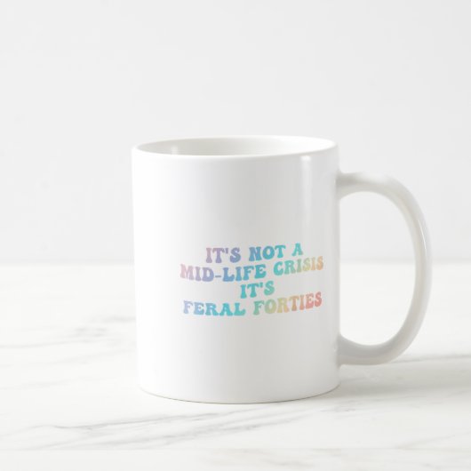 人生の危機 真っ只中!四十路の荒ぶる激情、面白Tシャツ コーヒーマグカップ (右)