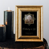 人生の喜びを称える　気まぐれな筆跡の写真　葬儀 ポスター