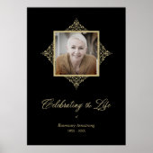 人生の喜びを称える　気まぐれな筆跡の写真　葬儀 ポスター (正面)