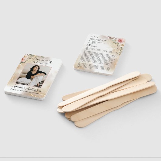 人生の喜び ピンクとゴールドの追悼 ハンドファン (組立なし)