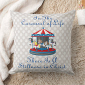 人生の回転木馬でベージュアイレット枕 クッション (ブランケット)