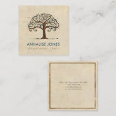 人生の大理石および陸軍少佐の階級章の渦巻の木 スクエア名刺 (正面/裏面)