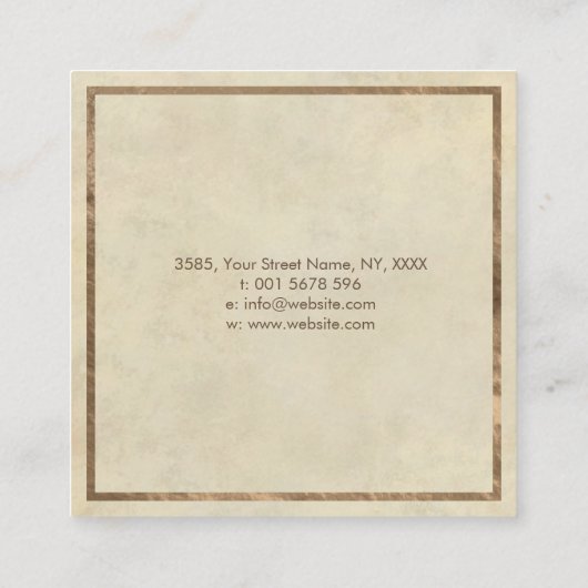 人生の大理石および陸軍少佐の階級章の渦巻の木 スクエア名刺 (裏面)