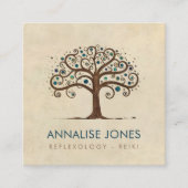 人生の大理石および陸軍少佐の階級章の渦巻の木 スクエア名刺 (正面)