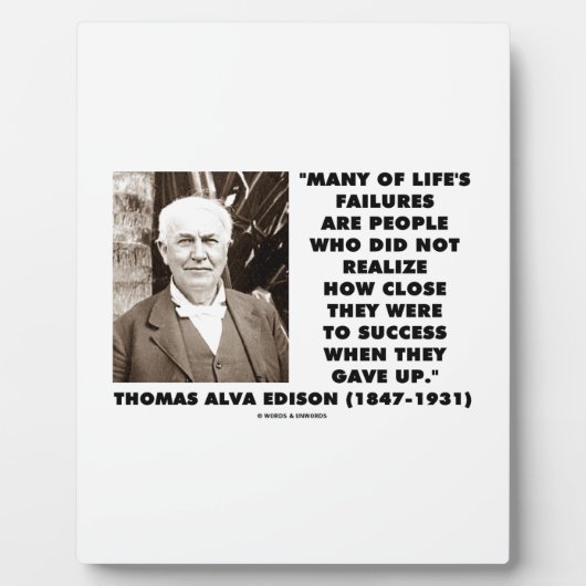 人生の失敗がどれほど成功したか分からなかった フォトプラーク (正面)