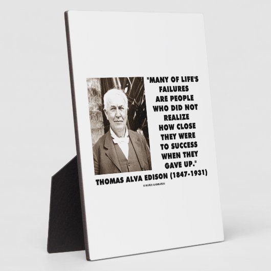 人生の失敗がどれほど成功したか分からなかった フォトプラーク (側面)