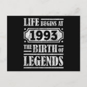 人生の始まり 1993 伝説の誕生 29歳の誕生日 ポストカード (正面)